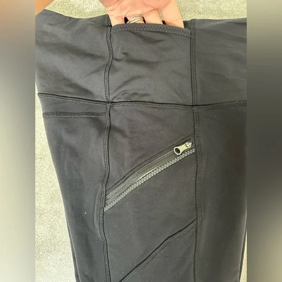 Lululemon Fleece Lined Leggings Black Running Size 6 - Picture 6 of 12